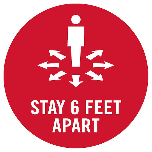 Identity Group Stay 6 Feet Apart, Red, 15" 8461R
